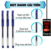 Bút Bi Bút Mực Nước Bút Gel Bút Viết 0.5mm Xanh Đen Đỏ Tím Giao Hỏa Tốc Văn Phòng Legaxi - Bút xanh cải tiến