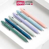 Bút bi dạng gel Deli 0.5mm mực Đen - Nét viết trơn tru mực không lem khô nhanh - NS559 - Tím
