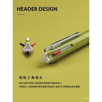 Bút bi dầu trung bình ba màu đen xanh đỏ MORRIS STARFLO Hàn Quốc 0.7mm thiết kế click im lặng, thân nhựa phối màu thời trang, mực composite đầu kim thấp