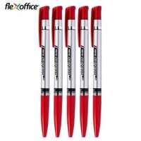 Bút bi Flexoffice FO-024 ngòi 0.7mm - Combo 5 cây đỏ