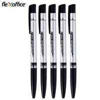 Bút bi Flexoffice FO-024 ngòi 0.7mm - Combo 5 cây đen