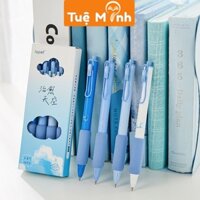 Bút bi mực gel Lopet thiết kế Trendy mực đen 0.5mm, cây viết cute cài kim loại Tuệ Minh [Link tổng hợp]