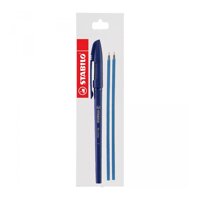 Bút bi nắp STABILO Re-Liner Fine 0.7mm (xanh) + 2 ruột bút