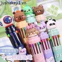 Bút Bi Nhiều Màu 12 Màu Bút Dầu 10 Màu Mười Màu Đa Chức Năng Trong Một Bút Đẩy Loại Bút Bi Cho Ghi Chú Hoạt Hình Dễ Thương Sáng Tạo Bút Gel Bán Buôn