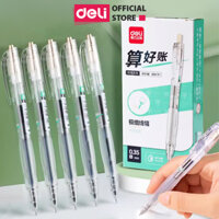 Bút Bi Nước Bút Gel Bút Mực Bấm Văn Phòng Deli Mực Đen Ngòi 0.35mm Học Sinh Mực Đều, Ngòi Nhỏ - Có Ruột Thay Thế - Bút SA130