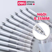 Bút Bi Nước Bút Gel Bút Mực Bấm Văn Phòng Deli Mực Đen Ngòi 0.35mm Học Sinh Mực Đều, Ngòi Nhỏ - Có Ruột Thay Thế - Bút A122