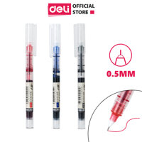 Bút bi nước khô nhanh Deli - 0.5mm - Bút viết thư pháp - Ống bút liền mực - Mực Xanh - 1 chiếc - S856 - Mực đen