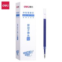 Bút Bi Nước Mực Gel Bấm Ngòi 0.5mm Deli - Có Ngòi Thay Thế Viết Trơn Đều Phù Hợp Ghi Chép Văn Phòng Học Sinh Sổ Tay - A575 - Ruột Bút Mực Xanh - 1 cây