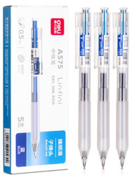 Bút Bi Nước Mực Gel Bấm Ngòi 0.5mm Deli - Có Ngòi Thay Thế Viết Trơn Đều Phù Hợp Ghi Chép Văn Phòng Học Sinh Sổ Tay - A575 - Ruột Bút Mực Đen - 1 cây