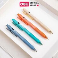 Bút Bi Nước Mực Gel Màu Đen Cao Cấp Ngòi 0.5mm Deli - Kẹp Bút Điều Chỉnh Kích Thước - 4 Màu Sắc Thời Trang BST Văn Phòng Phẩm Cao Cấp Nusign - NS568 - Cam