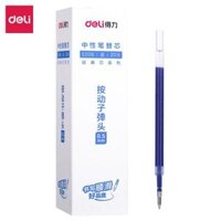 Bút Bi Nước Văn Phòng Mực Gel Màu Đen Deli Thiết Kế Vỏ Trong Suốt Ngòi 0.5mm Dành Cho Văn Phòng Học Sinh 1 Chiếc - Ngòi bút xanh