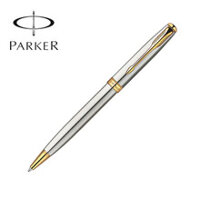 Bút bi Parker Sonnet Stainless Steel Ballpoint Pen with Gold Trim - Ngòi M - Mực đen - S11130362
