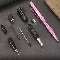 Bút bi sinh tồn chiến thuật đa năng, có đèn LED, dùng để rọc giấy, cắt dây, thoát hiểm