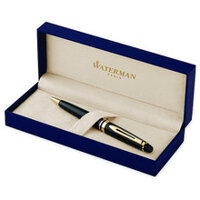 Bút bi Waterman Expert Ballpoint Pen Black Gold - Ngòi M - Mực xanh - S0951700