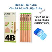 Bút chì 4B mideer - combo hộp tặng gọt xanh