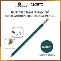 Bút chì bấm thân gỗ Ohto Wooden Mechanical Pencil APS-280E – Dark Green Body