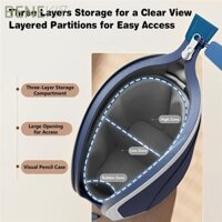 Bút chì đứng BENEKIY, Túi đựng bút chì có thể thu vào dọc 2 trong 1, Quà tặng Hộp đựng bút học sinh cầm tay Đồ dùng học tập