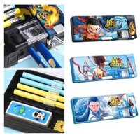 Bút chì FASHYUNER, Hộp văn phòng phẩm dung tích lớn Nezha 2, Hộp bút cơ hai lớp bằng nhựa hoạt hình Học sinh