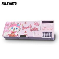Bút Chì FILEWOTO, Hộp Bút Chì Hoạt Hình Bằng Nhựa, Gấu Kỳ Lân Dễ Thương Có Máy Tính Mài Văn Phòng Phẩm Tổ Chức Quà Tặng Sinh Nhật