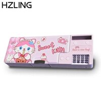 Bút chì HZLING, Hộp bút chì nhựa hình gấu kỳ lân, đa chức năng có máy tính Máy mài hoạt hình Văn phòng phẩm tổ chức Quà tặng sinh nhật