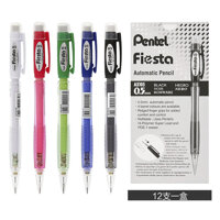 Bút Chì Kim Pentel Fiesta AX105 0.5mm và AX107 0.7mm  Thiết Kế Thân Trong Đẹp Mắt  Trang Bị Đầu tẩy  4 Màu Vỏ - Đỏ-B - 0.7mm