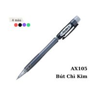 Bút Chì Kim Pentel Fiesta AX105 0.5mm và AX107 0.7mm  Thiết Kế Thân Trong Đẹp Mắt  Trang Bị Đầu tẩy  4 Màu Vỏ - Đen-A - 0.5mm