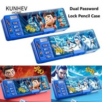 Bút Chì KUNHEV, Hộp Văn Phòng Phẩm Bằng Nhựa Nezha 2, Đa Năng Dung Tích Lớn Aobing Khóa Mật Khẩu Kép Túi Bút Trường Văn Phòng