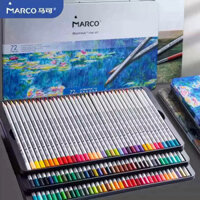 Bút chì màu bút chì Bút chì màu [Hộp thiếc] Bút chì màu dầu Marco 7100 Màu trơn cổ điển Chì 36 Tranh tô màu Graffiti Vẽ tay