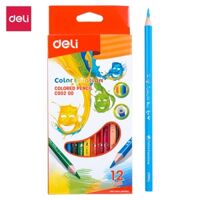 Bút chì màu học sinh 3 cạnh Deli 12 18 24 36 màuhộp - EC00200EC00210EC00220EC00230 - 12 màu-EC00200