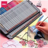 Bút chì màu nước cao cấp Deli - Có kèm cọ tán - Bộ 24/36/48 /72màu - 6521/6522/6523/6524