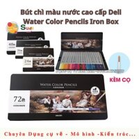 Bút chì màu nước cao cấp Deli -HỘP THIẾC MÀU ĐEN 6521/6522/6523/6524