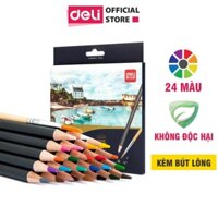 Bút chì màu nước cao cấp - kèm túi vải -  24 / 36 / 48 màu/ hộp - Deli 6518 / 6519 / 6520