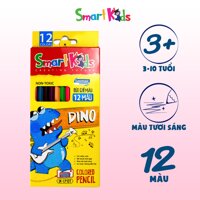 Bút chì màu Smartkids SK-CP102 Dino 12 màu,dành cho bé 6 tuổi - 12 tuổi, thân chì chắc chắn,dễ chuốt