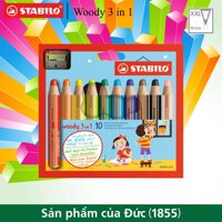 Bút chì màu STABILO Woody 3 in 1 CLK880-10C ( Hộp 10 màu)