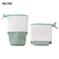 Bút chì MILTER, Túi đựng bút kính thiên văn PU màu xanh lá cây, Đồ dùng lưu trữ Dây kéo di động Hộp lưu trữ Văn phòng phẩm
