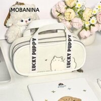 Bút Chì MOBANINA, Túi Đựng Bút Nhiều Lớp Thêu Mèo, Phim Hoạt Hình Cầm Tay Dung Tích Lớn Hộp Bút Chì Quà Tặng Học Sinh