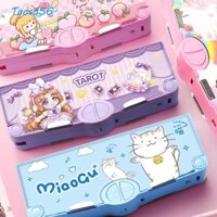 Bút Chì TAOS, Hộp Bút Đa Năng Hai Lớp, Bền Với Máy Mài Bút Chì Dung Tích Lớn Hộp Bút Chì Trẻ Em