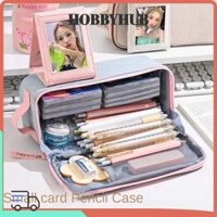 Bút chì thẻ HOBBYHUB, có túi Photocard Túi đựng bút văn phòng phẩm nhiều lớp, Đồ dùng học tập Túi đựng văn phòng phẩm dung tích lớn đa chức năng