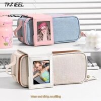 Bút chì thẻ TKZIEEL, có túi Photocard Túi đựng văn phòng phẩm dung tích lớn, Đồ dùng học tập đa chức năng nhiều lớp Túi lưu trữ văn phòng phẩm