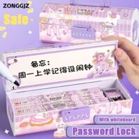 Bút Chì ZONGGJZ, Hộp Bút Đa Năng Dung Tích Lớn, Chất Lượng Cao Với Khóa Mật Khẩu Văn Phòng Phẩm Người Tổ Chức Quà Tặng Học Sinh