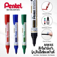 Bút Dạ Bảng Pentel MW45 Thiết Kế Xoay Có Thể Thay Mực Màu Mực Sáng, Đậm, Dễ Lau Chùi - Bút - Đỏ