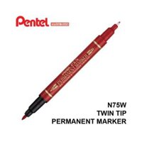 Bút Dạ Dầu Pentel 2 Đầu N75W Nét Nhỏ Viết Được Trên Mọi Bề Mặt Chất Liệu. - Đỏ