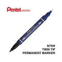 Bút Dạ Dầu Pentel 2 Đầu N75W Nét Nhỏ Viết Được Trên Mọi Bề Mặt Chất Liệu. - Xanh