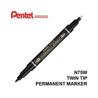 Bút Dạ Dầu Pentel 2 Đầu N75W Nét Nhỏ Viết Được Trên Mọi Bề Mặt Chất Liệu. - Đen