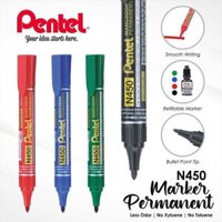 Bút Dạ Dầu Pentel N850  Mực Nhanh Khô Không Nhòe Khi Thấm Nước  Viết Được Trên Nhiều Chất Liệu  Permanent Marker - Đỏ-B