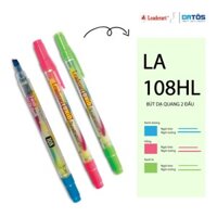 Bút dạ quang 2 đầu thân tròn nhỏ Leaderart 108HL hilighter