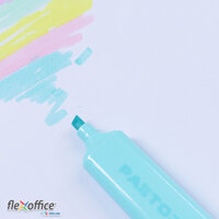 Bút dạ quang màu Pastel Thiên Long Flexoffice Pazto FO-HL009VN - Bút dạ quang rửa được - Không để lại vết khi Photocopy - Mực Xanh Da Trời