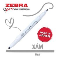 Bút đánh dấu 2 đầu Zebra Mildliner Nhật Bản 35 màu - 1 cây - Xám - MGR