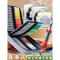 Bút đánh dấu Acrylic lỏng thẳng, bút màu nghệ thuật mẫu giáo đặc biệt dành cho học sinh tiểu học, không thấm nước, nhanh khô, tự làm, vẽ tay, không trong suốt, không phai, bút chì acrylic, bút vẽ màu, 48 màu, 24 màu