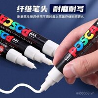 Bút đánh dấu acrylic trắng Uni Mitsubishi Nhật Bản, bút vẽ tay DIY, nghệ thuật sơn acrylic đặc biệt, bút đánh dấu cho học sinh tiểu học, chống nước, chống dầu, không phai, nhanh khô, bút vẽ graffiti POSCA